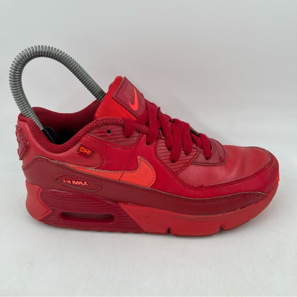 Nike Air Max ‘90 Kids “Chicago City Pack” Triple Red DH0150-600 Shoes - Size 2 Y